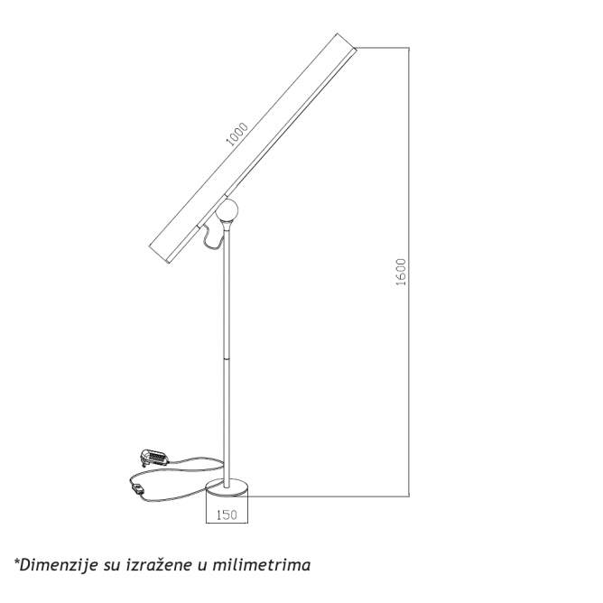 ARIA 43 PODNA LAMPA 11W 3000K DIMABILNA 202072 Rasveta Wlight