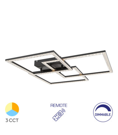 1 BRY-CRYSTAL-B-80W-3U1-DALJINSKI-CRNA-LED PLAFONJERA BH17-04991