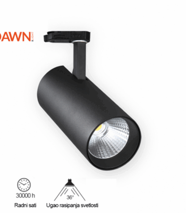 1 LED REFLEKTOR ŠINSKI JM 4070 30W 4000K 36° CRNI TROSTEPENI 300182