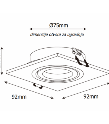 rozetna-649-1gu10-crna