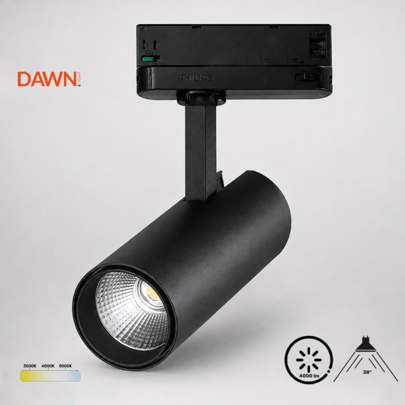 dawn-led-reflektor-šinski-el-t21d040-40w-cct-crni-trostepeni